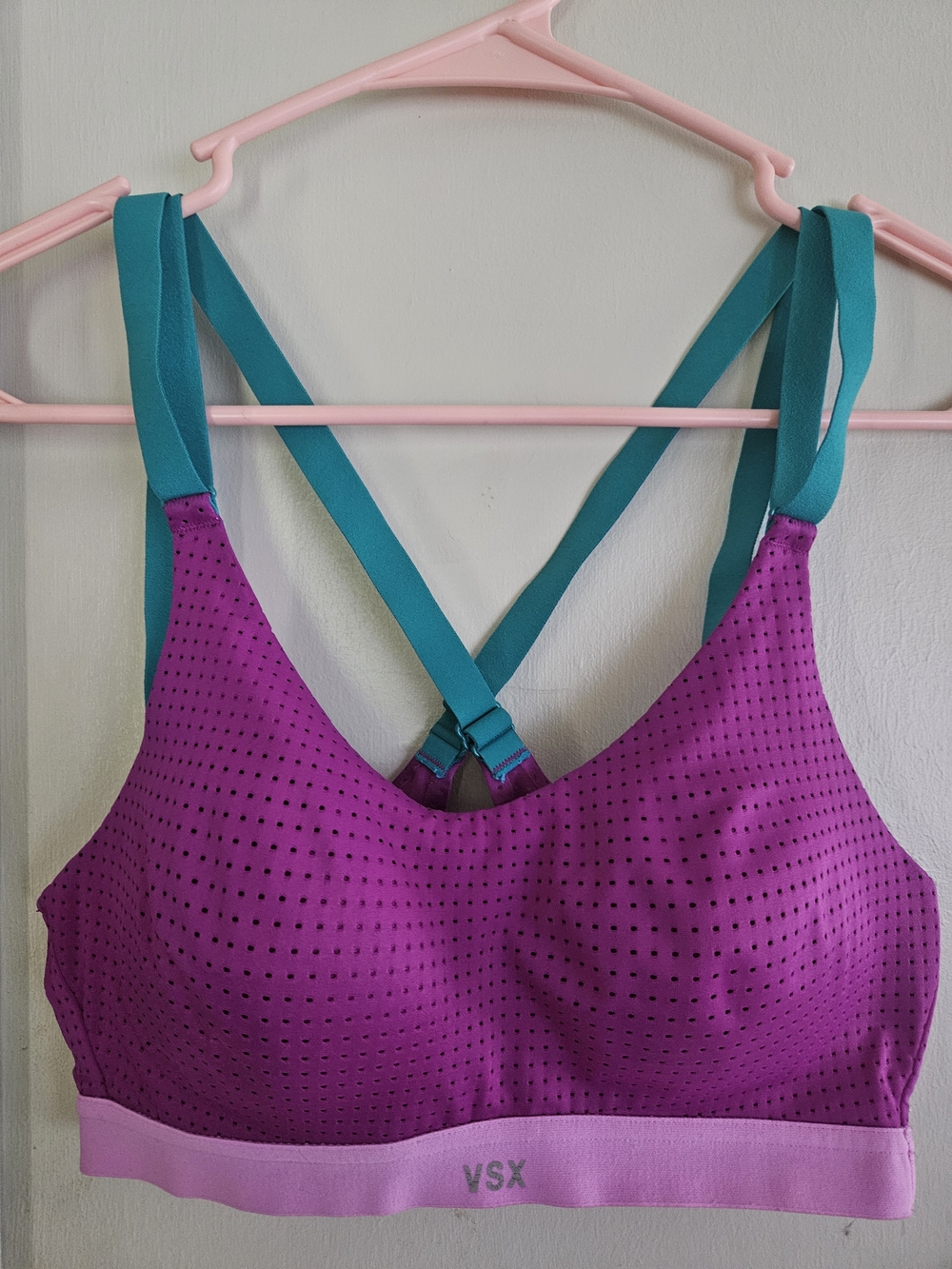Victoria's Secret Purple & Teal VSX Cross-Back Sports Bra
